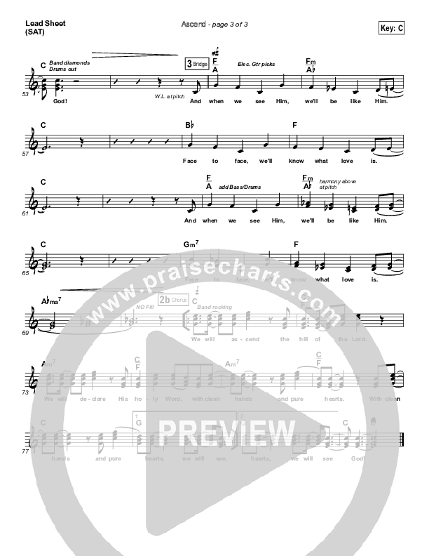 Ascend Lead Sheet (SAT) (Bethel Music / William Matthews)