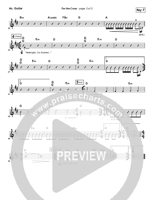 For The Cross Acoustic Guitar (Bethel Music / Jenn Johnson / Brian Johnson)