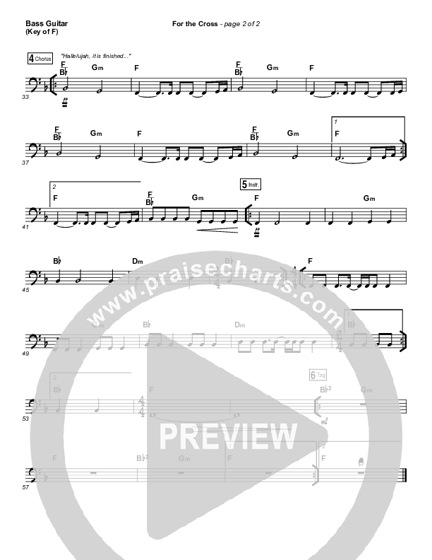 For The Cross Bass Guitar (Bethel Music / Jenn Johnson / Brian Johnson)