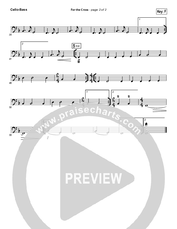 For The Cross Cello/Bass (Bethel Music / Jenn Johnson / Brian Johnson)