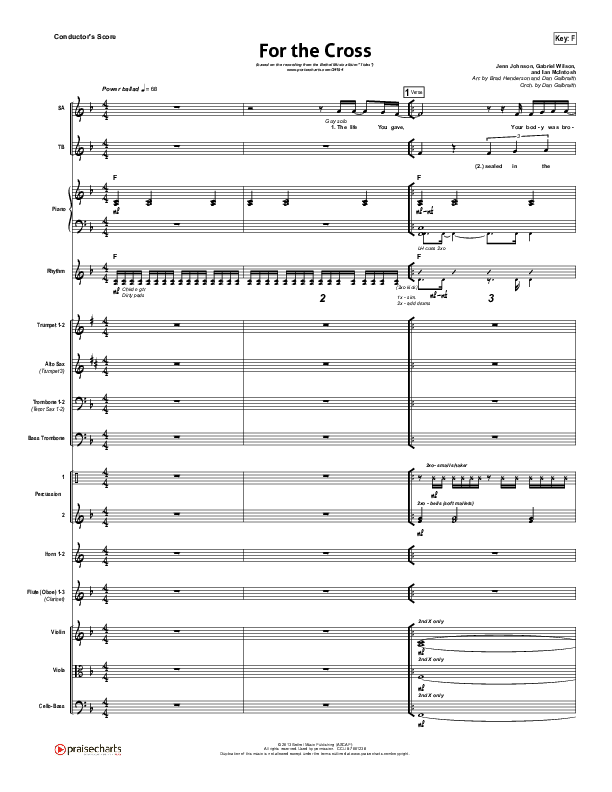 For The Cross Conductor's Score (Bethel Music / Jenn Johnson / Brian Johnson)