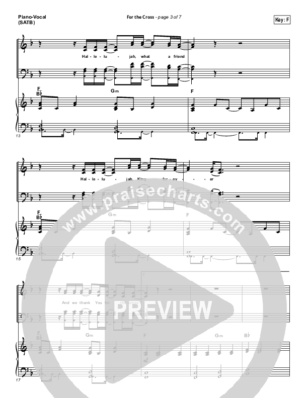 For The Cross Piano/Vocal (SATB) (Bethel Music / Jenn Johnson / Brian Johnson)