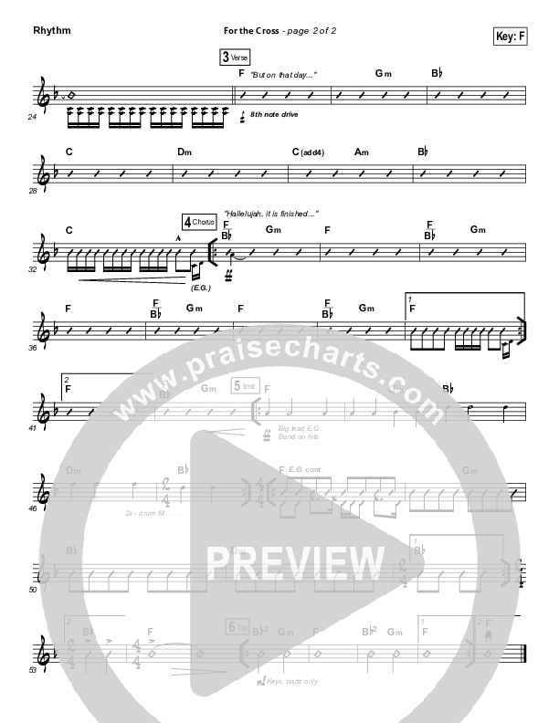 For The Cross Rhythm Chart (Bethel Music / Jenn Johnson / Brian Johnson)