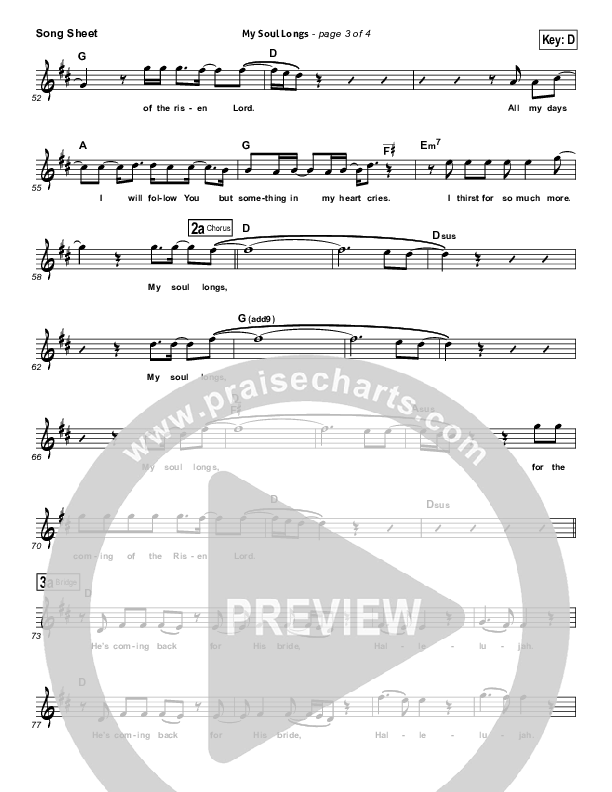 My Soul Longs Lead Sheet (The Neverclaim)