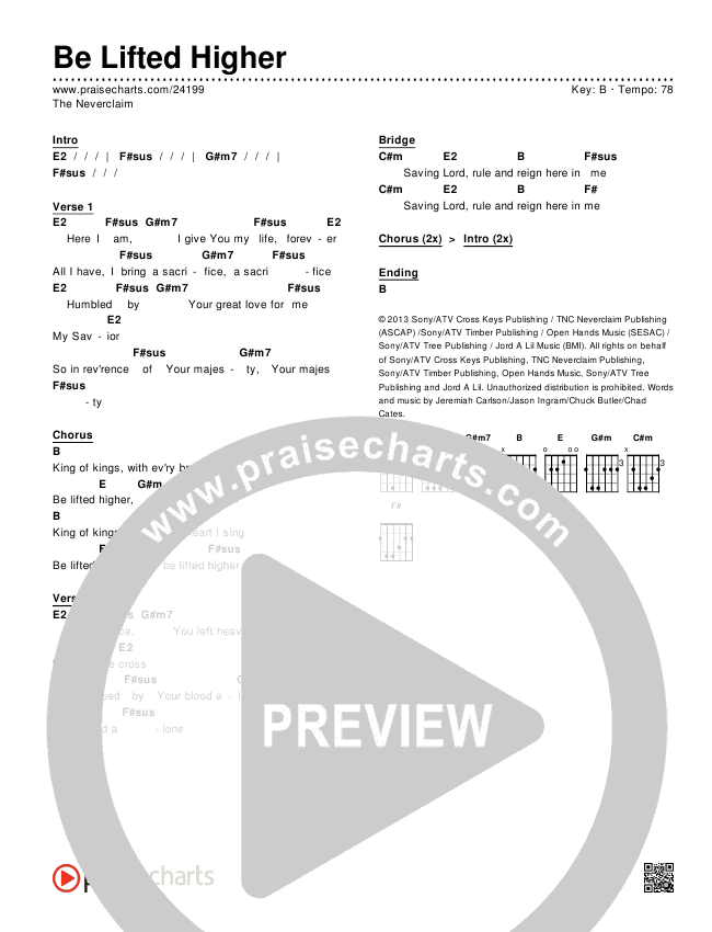 Be Lifted Higher Chords & Lyrics (The Neverclaim)