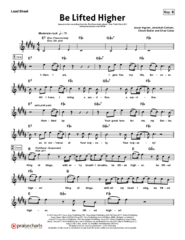 Be Lifted Higher Lead Sheet (The Neverclaim)