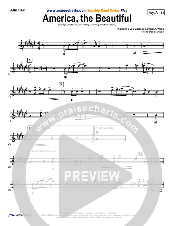 America The Beautiful Alto Sax (Mark Cole)