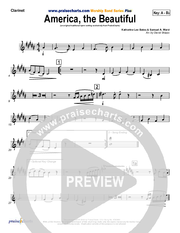 America The Beautiful Clarinet (Mark Cole)