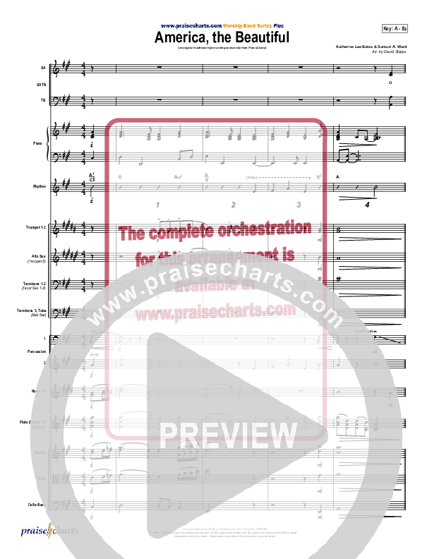 America The Beautiful Conductor's Score (Mark Cole)