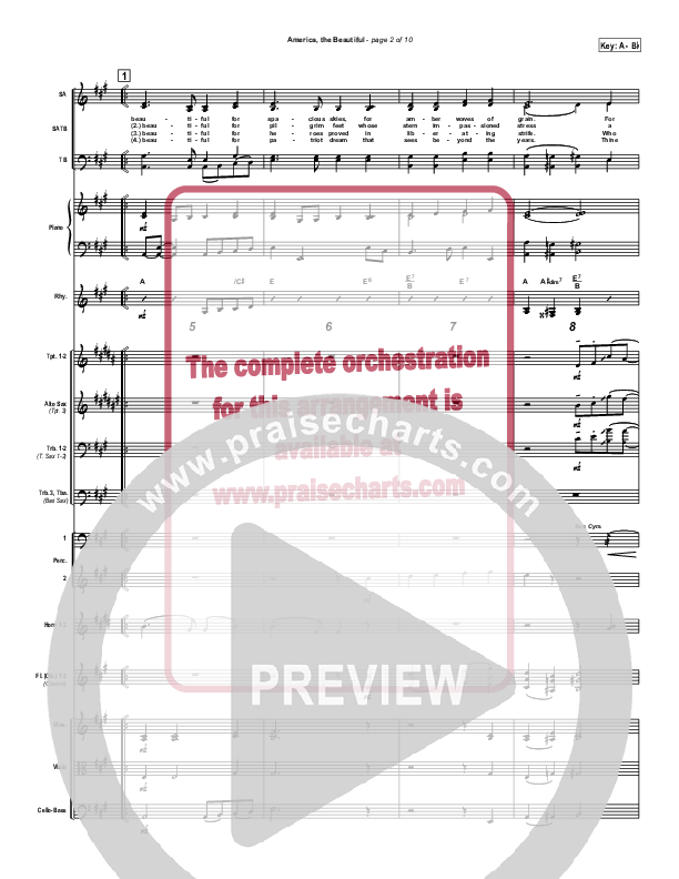 America The Beautiful Conductor's Score (Mark Cole)