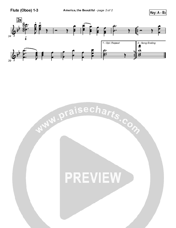 America The Beautiful Flute/Oboe 1/2/3 (Mark Cole)