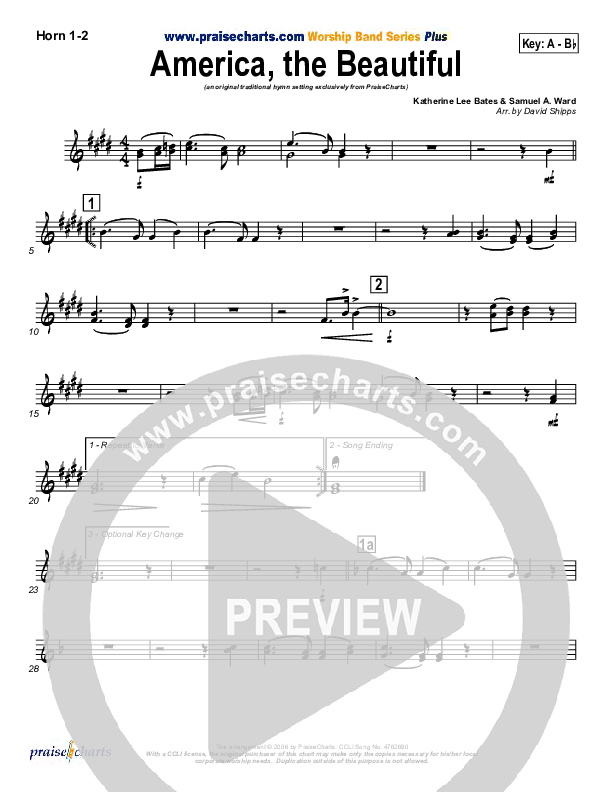 America The Beautiful French Horn 1/2 (Mark Cole)