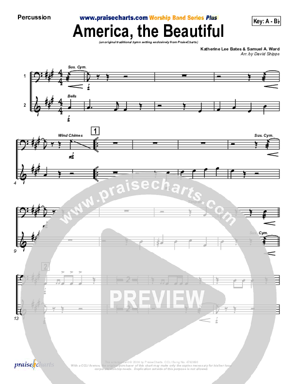 America The Beautiful Percussion (Mark Cole)