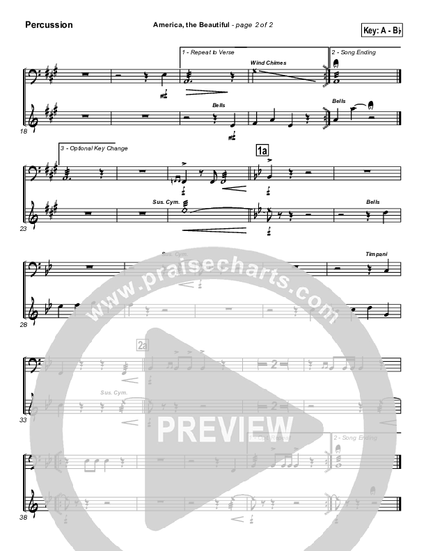 America The Beautiful Percussion (Mark Cole)