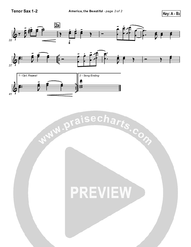 America The Beautiful Tenor Sax 1/2 (Mark Cole)