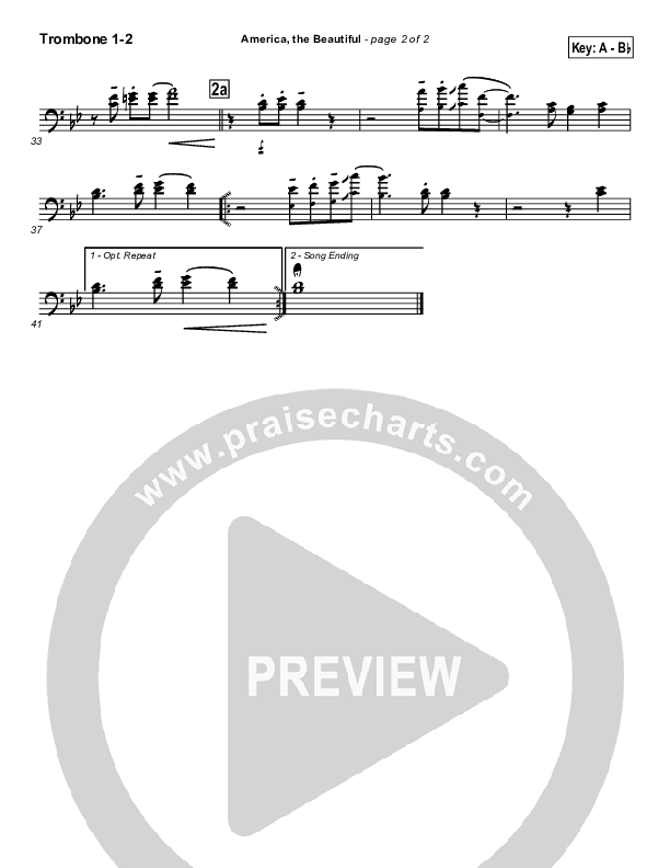 America The Beautiful Trombone 1/2 (Mark Cole)