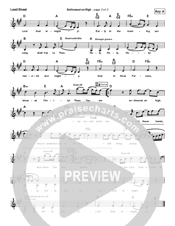 Enthroned On High Lead Sheet (The Neverclaim)