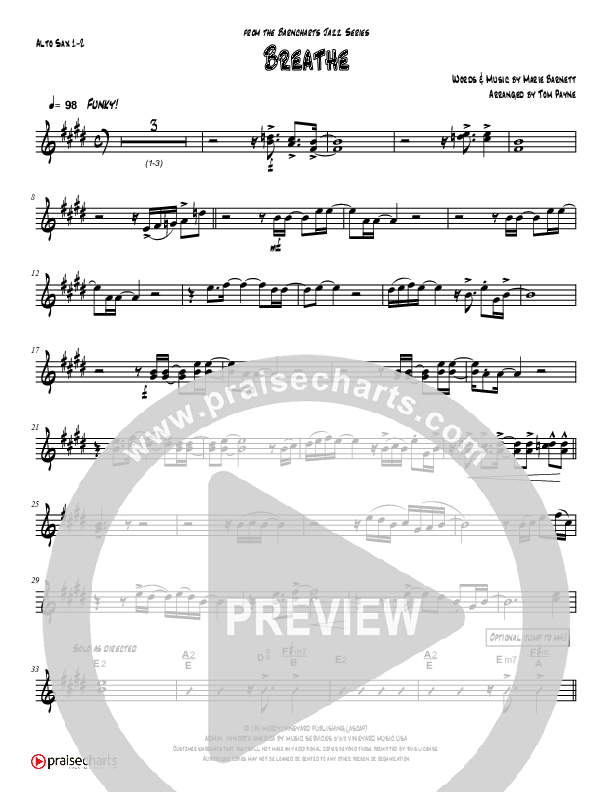 Breathe / Yearn (Instrumental) Alto Sax 1/2 (Tom Payne)