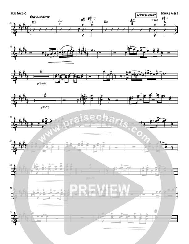 Breathe / Yearn (Instrumental) Alto Sax 1/2 (Tom Payne)