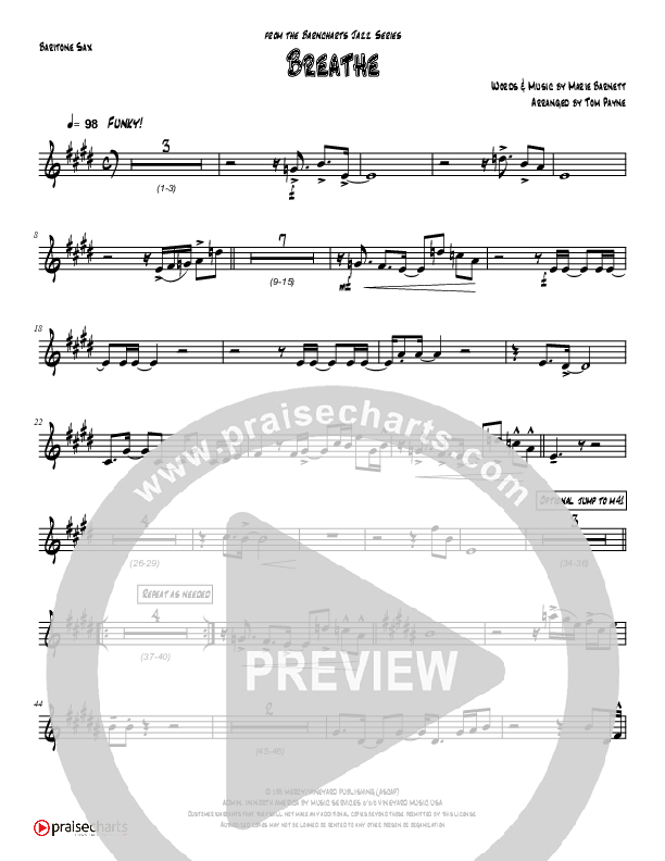Breathe / Yearn (Instrumental) Bari Sax (Tom Payne)