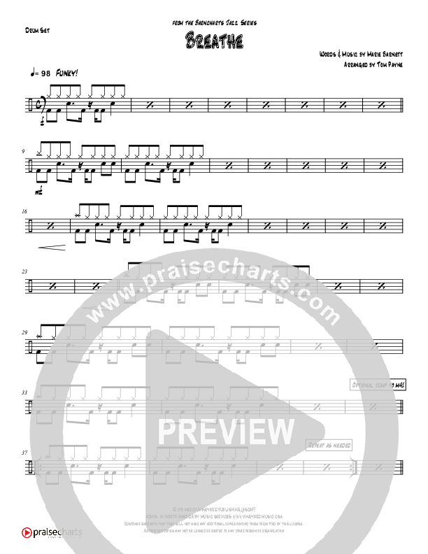 Breathe / Yearn (Instrumental) Drum Set (Tom Payne)
