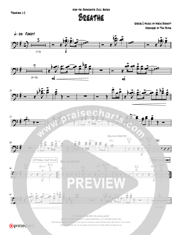 Breathe / Yearn (Instrumental) Trombone 1/2 (Tom Payne)