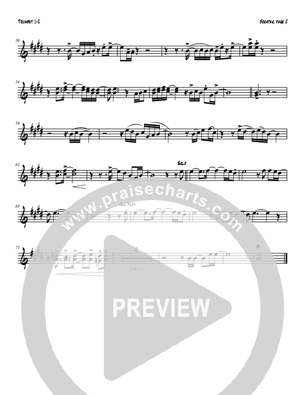 Breathe / Yearn (Instrumental) Trumpet 1,2 (Tom Payne)