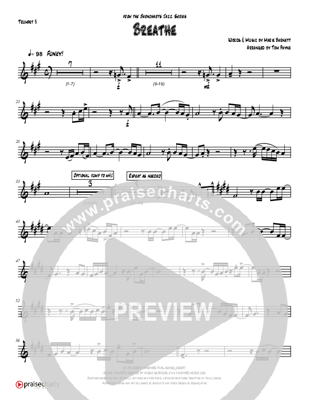 Breathe / Yearn (Instrumental) Trumpet 3 (Tom Payne)