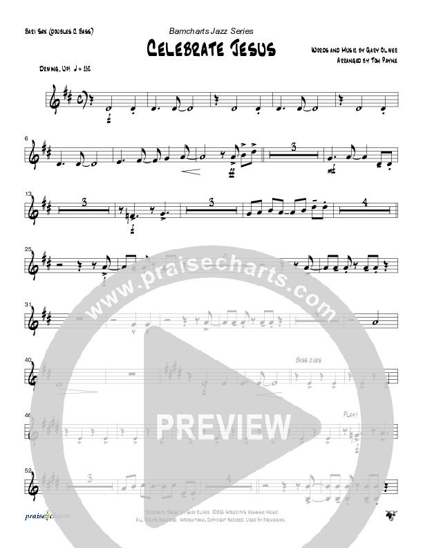 Celebrate Jesus (Instrumental) Bari Sax (Tom Payne)