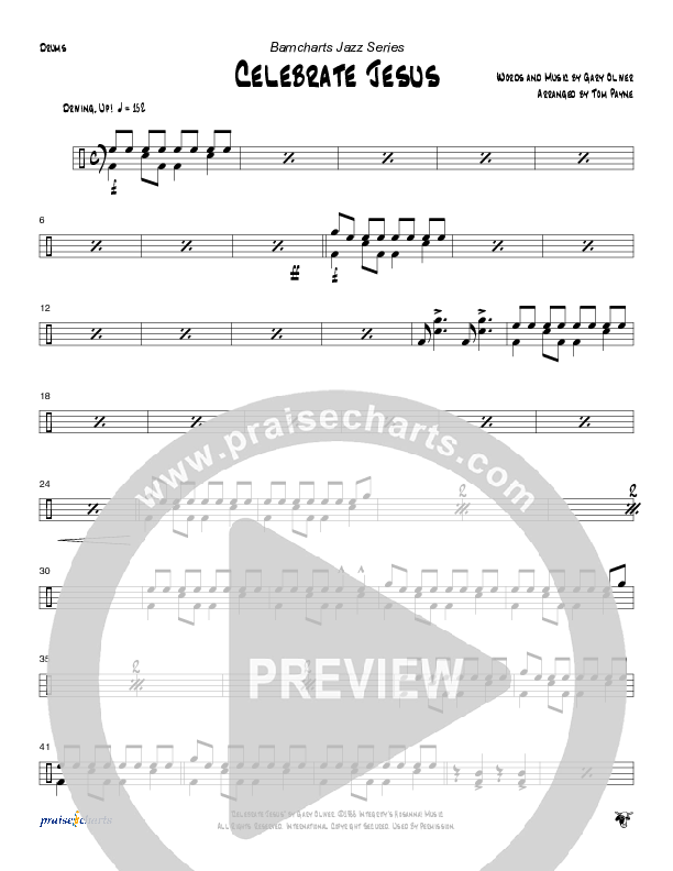 Celebrate Jesus (Instrumental) Drum Set (Tom Payne)