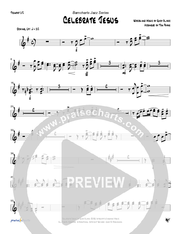 Celebrate Jesus (Instrumental) Trumpet 1,2 (Tom Payne)