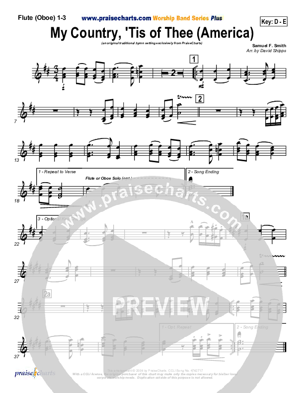 My Country Tis Of Thee Wind Pack (PraiseCharts / Traditional Hymn)