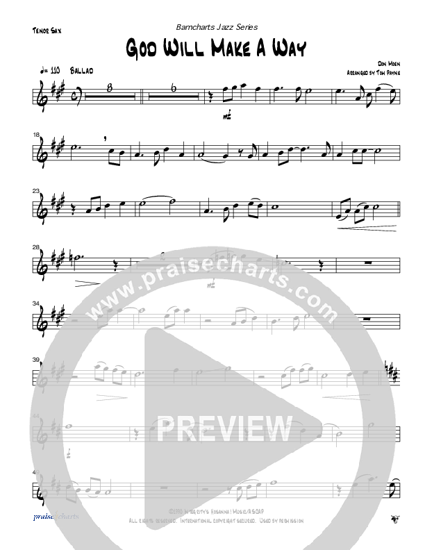 God Will Make A Way (Instrumental) Tenor Sax 2 (Tom Payne)