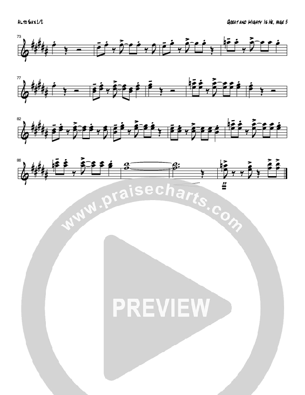 Great and Mighty is He (Instrumental) Alto Sax 1/2 (Tom Payne)