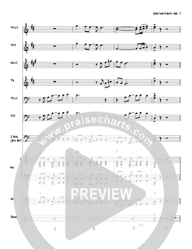 Great and Mighty is He (Instrumental) Conductor's Score (Tom Payne)