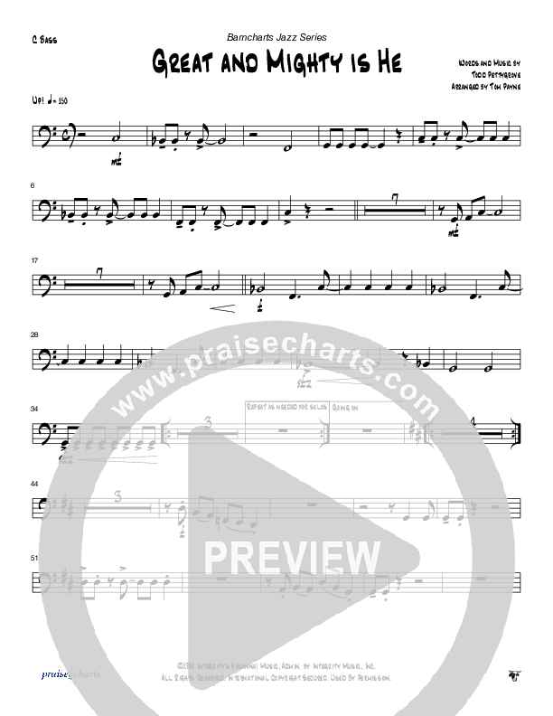 Great and Mighty is He (Instrumental) Contrabass (Tom Payne)