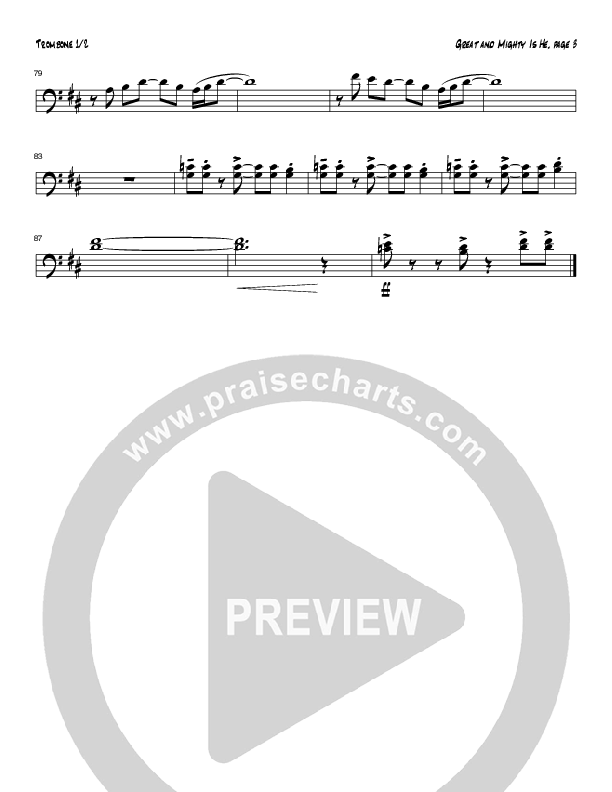 Great and Mighty is He (Instrumental) Trombone 1/2 (Tom Payne)