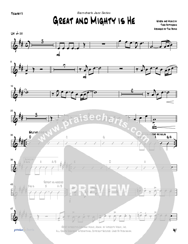 Great and Mighty is He (Instrumental) Trumpet 3 (Tom Payne)