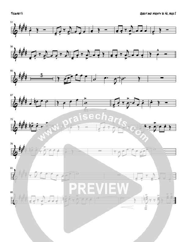 Great and Mighty is He (Instrumental) Trumpet 3 (Tom Payne)