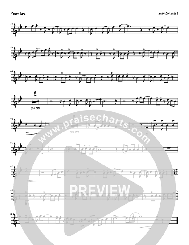 Happy Day (Instrumental) Tenor Sax 2 (Tom Payne)