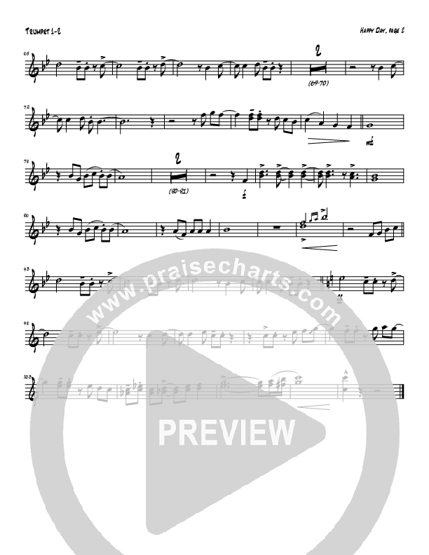Happy Day (Instrumental) Trumpet 1,2 (Tom Payne)