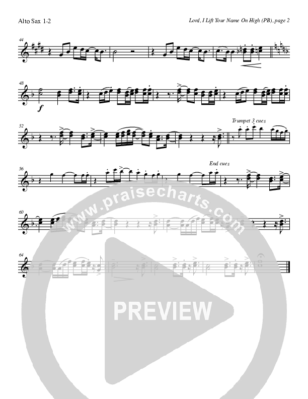 Lord I Lift Your Name On High (Instrumental) Alto Sax (Tom Payne)