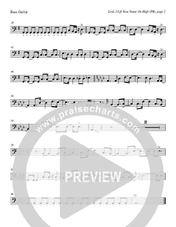 Lord I Lift Your Name On High (Instrumental) Bass Guitar (Tom Payne)