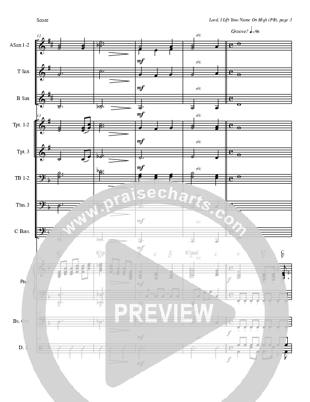 Lord I Lift Your Name On High (Instrumental) Conductor's Score (Tom Payne)