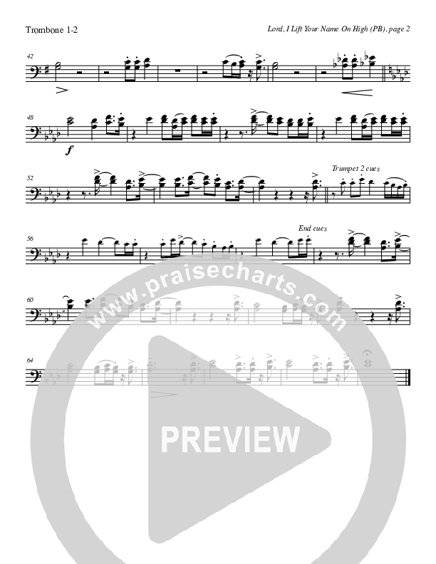 Lord I Lift Your Name On High (Instrumental) Trombone 1/2 (Tom Payne)