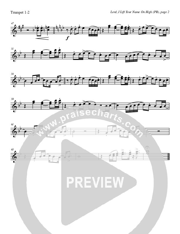 Lord I Lift Your Name On High (Instrumental) Trumpet 1,2 (Tom Payne)