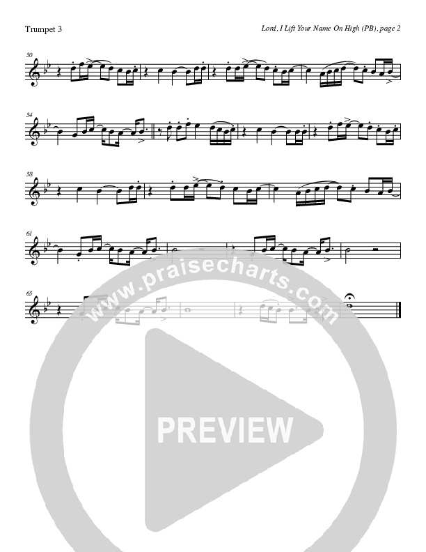 Lord I Lift Your Name On High (Instrumental) Trumpet 3 (Tom Payne)