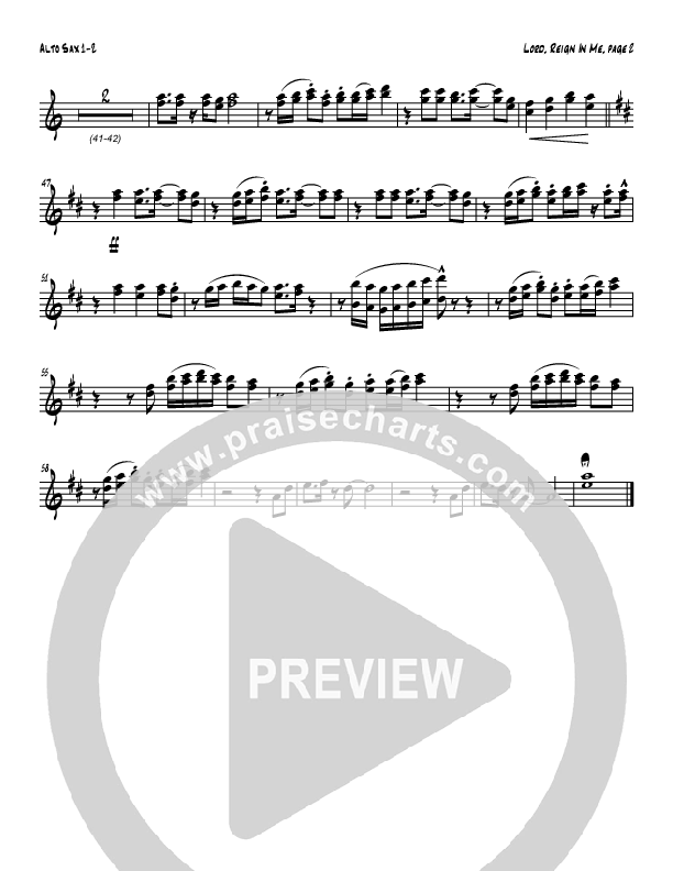 Lord Reign In Me (Instrumental) Alto Sax 1/2 (Tom Payne)