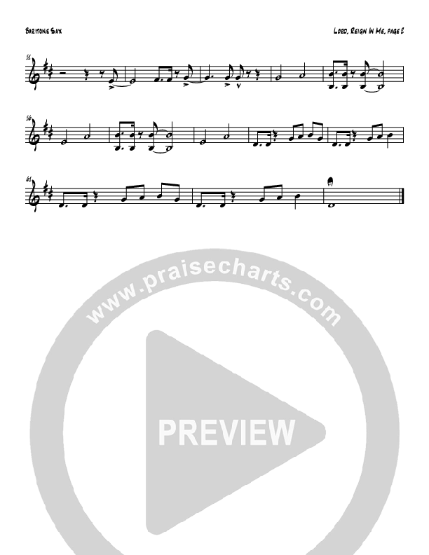 Lord Reign In Me (Instrumental) Bari Sax (Tom Payne)