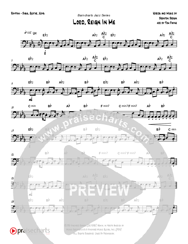 Lord Reign In Me (Instrumental) Bass Guitar (Tom Payne)